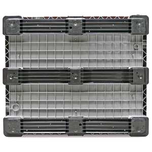 Großbox / Großbehälter Mit 3 Kufen, 610 Litres, LxBxH 1200x1000x760 Mm, Boden/Wände Geschlossen, Grau - Product Image 2