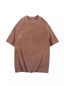 Camiseta Retro de Algodón de Alta Calidad, 250g, Estilo Vintage, Holgada, de Manga Corta, con Hombros Caídos, Lavado Ácido - Product Image 6