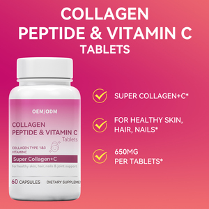 Formula kulit merah muda kapsul kolagen Glutathione terhidrolisasi dengan suplemen kesehatan antioksidan Vitamin C - Product Image 2