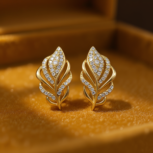 Orecchini E2885 in Oro con Diamanti, Classici Rotondi Taglio Brillante, Colore G, Diamanti Naturali, Gioielli per Uso Quotidiano - Product Image 2