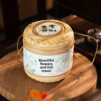 Boîte Cadeau Personnalisée Faite à la Main pour Gâteaux de Lune et Gâteaux, avec Emballage en Bambou Recyclable, Emballage en Bois pour Cinq Grains, Vente en Gros