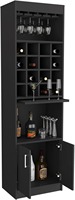 Meuble Bar Moderne à Double Porte avec Étagères de Rangement pour Bouteilles de Vin et Armoire à Liqueurs pour Salon, Cuisine, Salle à Manger