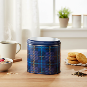 Oval 1.4L Metal Tin 140 x 120 x 130 mm Food <b>Storage</b> & <b>Container</b> - Product Image 3