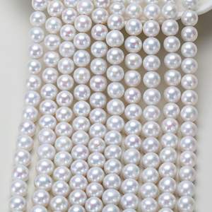 Collar de Perlas de Agua Dulce Naturales Blancas Australianas de 8-9 mm, Suministro Directo del Fabricante, para Mamá - Product Image 4