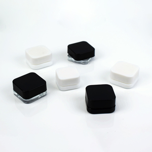 Custom Printing Design And Custom Color Glass Square Shape Glass Concentrate Jar With Child Resistant Plastic Lid