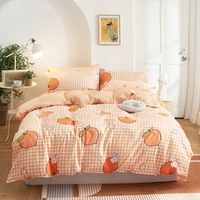 Nouvelle Parure de Lit Trois Pièces en Polyester, Imprimé Fruits Mignons, Housse de Couette et Taies d'Oreiller