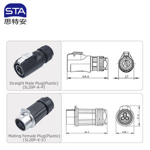 Conector de Aviación LP20 para Pantalla LED, Conexión Rápida, Impermeable, 5A 10A 20A, Alta Corriente, 2 <span class=keywords><strong>3</strong></span> 4 5 7 9 12 Pines, para Sistema de Energía Solar - Product Image 6