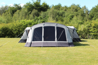 Tente familiale gonflable de luxe portable de qualité supérieure, résistante aux UV, imperméable, avec deux chambres et un salon, ouverture rapide