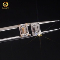 Boucles d'oreilles en or véritable 10K avec diamants CVD de laboratoire taille émeraude, certifiés IGI, à fermoir à vis, pour bijouterie fine