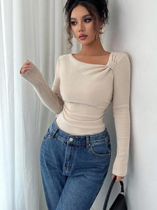 Suéter de Punto Casual para Mujer, Estilo Europeo y Estadounidense, Ajustado, Anti-Pilling, Suave, 180g, Primavera/Verano, Corte Slim, Poliéster - Product Image 2