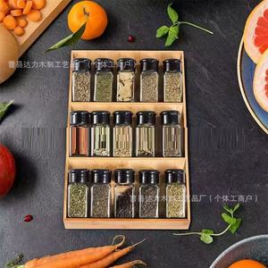 Bamboo Spice Rack Rectangle <b>Desktop</b> <b>Standing</b> Type Kitchen Organizer Multifunctional For Storing Spices Ingredients - Product Image 4