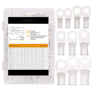 Terminales de Anillo de Cobre Estañado AWG8 1/0 para Cable de Batería, 50 Piezas de Varios Tamaños - Product Image 2