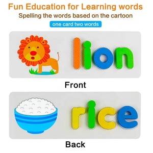 ของเล่นเสริมการเรียนรู้การสะกดคำและการเรียนรู้, บล็อกตัวอักษร <span class=keywords><strong>52</strong></span> ชิ้น และบัตรภาพ 26 ใบ, ของเล่นเกมจับคู่ตัวอักษรและรูปทรง - Product Image 2