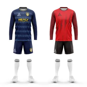 New Season Soccer sets uomo bambini maglie da calcio a maniche lunghe maglie da calcio per sport all'aria aperta