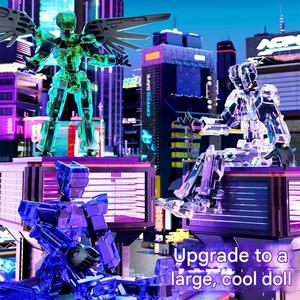 Nine Generations of Transparent 5-color Articulated Human Movable <strong>Robot</strong> Doll <strong>Toy</strong> DIY Full-body Decompression Artifact - Product Image 2