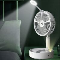 Ventilateur pliable numérique à tête oscillante, rechargeable par USB, portable, pour extérieur, hôtel, maison, circulation d'air, refroidissement