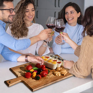 Planche à découper en bois d'acacia Planche à découper en bois massif Nouveau style chinois La maison peut ajouter un logo Planche à découper - Product Image 6