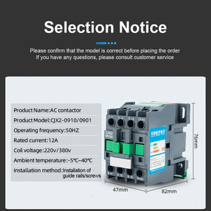 <span class=keywords><strong>Contacteur</strong></span> AC <span class=keywords><strong>220v</strong></span> <span class=keywords><strong>Monophasé</strong></span> CJX2-1210 1810 2510 3210 0910 24v 380v - Product Image 5