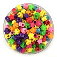 Perles en plastique à grand trou, pentagramme, perles à trou droit, perles étoile, accessoires pour dreadlocks, accessoires pour bracelets perlés faits main DIY