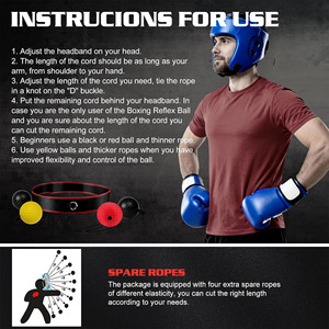 Beginner Proficiency Improvement Pu Foam Boxing Reflex <strong>Ball</strong> Headband - Product Image 5