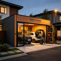 Garage modulaire personnalisé, construction de garage en acier complet avec salle de rangement pour usage domestique