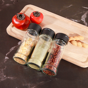 Newray Tùy Chỉnh 3.4 Oz Rỗng Rõ Ràng Vòng Thủy Tinh Gia Vị Lọ Chai Với Nhựa Màu Đen Mũ Đổ <span class=keywords><strong>Sift</strong></span> Shaker Nắp - Product Image 2