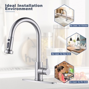 Einhand-Küchen armatur Edelstahl 304 Wasserhahn Moderne Küchen armaturen Ausziehbares Sprüh gerät Küchen spülen armaturen - Product Image 2