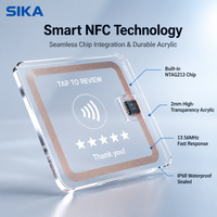 SIKA Kontaktloser Bewertungssammelständer Tischzelt-Karte mit Programmierbarem NTAG215 Chip Individueller Logodruck für Kleinunternehmen
