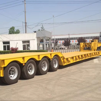 Semi-remorque à plateau bas à 4 essieux de 80 tonnes fabriquée en Chine, suspension renforcée pour travaux lourds, remorque à plateau bas pour routes accidentées