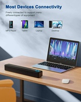 Sound Bar A35, Speaker Stereo Surround Nirkabel 10W BT 5.1 untuk Proyektor, PC, Smartphone, Speaker TV HiFi