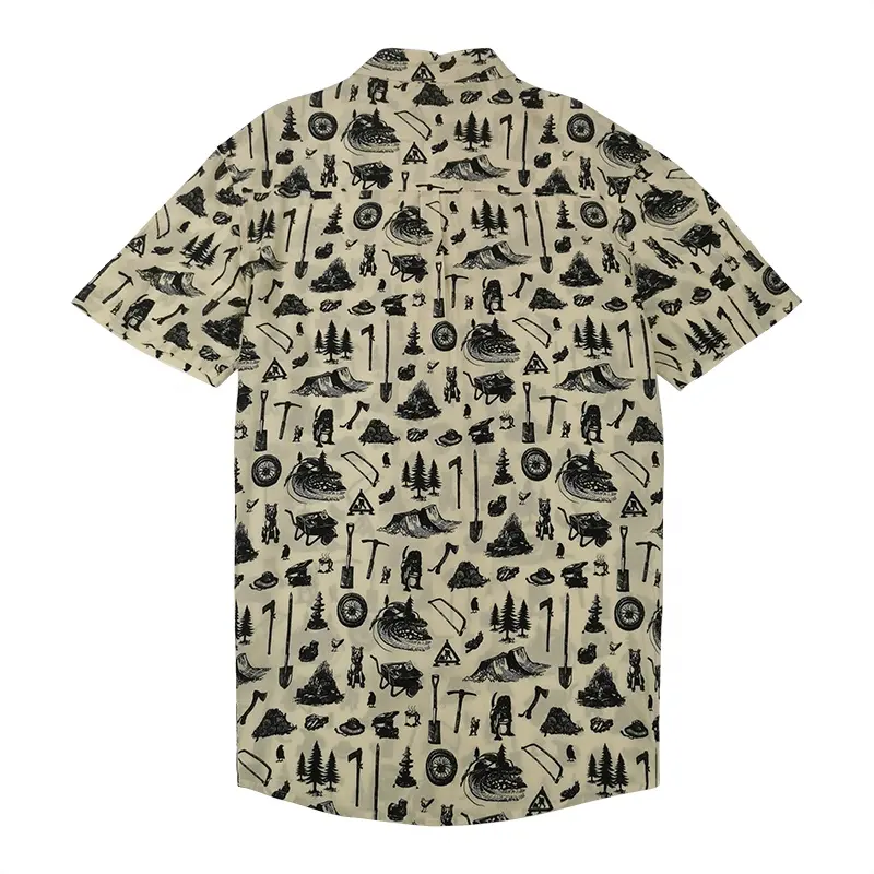 2022 New Hot Sale China Custom Design Printed Casual Hawaiian Shirt Men