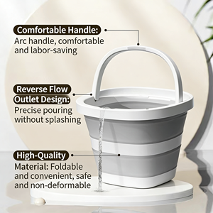 Seau à serpillière pliable de qualité supérieure, en matériaux écologiques, pour le lavage des pinceaux de peinture, le nettoyage domestique et le dessin en extérieur - Product Image 5