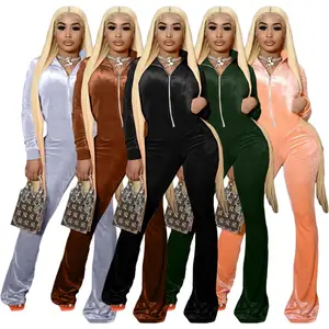 New Arrivals Thời Trang Nhung Jumpsuit Áo Liền Quần Phụ Nữ Thanh Lịch