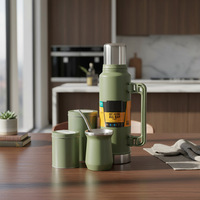 Kit Thermos pour Yerba Maté, Bouteille Thermos en Gros, Grande Capacité, Double Paroi Isolée, Bouteille d'Eau Isolée sous Vide