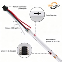 Tira de LED RGBIC COB Inteligente WS2811 12V 24V 420LEDs/M Sin Puntos, Control por Aplicación, Color de Ensueño, para Decoración de Hogar, Bar, Escenario, Fiesta, CE RoHS