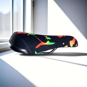 Selle de Vélo Funsea Super Robuste 8mm en Acier Imprimé Rasta, Revêtement en Silicone et Flanelle pour Cyclisme Ludique et Stylé - Product Image 2