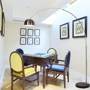 Lampadaire L078 pour table de mahjong avec lumière LED, pieds en bois massif, corps en métal, prise US, design universel - Product Image 3