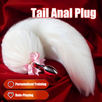 Queue de renard en peluche amovible avec base métallique lisse - Accessoire pour séances photo intimes |   Jouets de flirt pour adultes