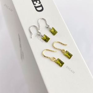 Dylam Wholesale 18K Gold Plated 925 Sterling <b>Silver</b> <b>Earrings</b> for Women Rectangle <b>Dangle</b> Hook <b>Earrings</b> - Product Image 4