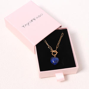 Collar con Colgante de Ágata en Forma de Corazón, de Acero Inoxidable con Baño de Oro/Plata, Unisex, OEM/ODM, Joyería de Moda Personalizada - Product Image 4