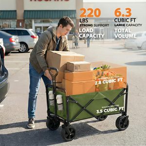 CZFIT Custom All-Terrain Adjustable Heavy Duty Collapsible Folding Outdoor Garden <b>Trolley</b> Beach Picnic - Product Image 3