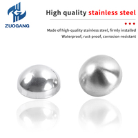 Zuogang Capuchon décoratif demi-couvrant pour vis en acier inoxydable 304, finition miroir, pour quincaillerie de meubles de cuisine et salle à manger, couleur Or/Argent