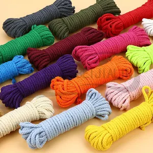 5mm-20mm Cotton Braided 3 Strands Twist Handle Rope For Paper Bag