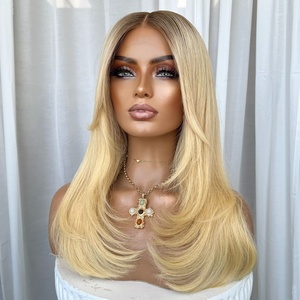 วิกผมแท้แบบพรีเมียม Remy 13x4 HD Lace Front  แบบผูกปมเดี่ยว  พร้อมสวมใส่  ปมฟอกสี  โคนผมสีเข้ม  จำหน่ายโดยผู้ขายวิกผม - Product Image 6