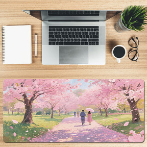 Cao Su Tự Nhiên Chất Liệu Polyester Bề Mặt Không Trượt Cơ Sở Cao Su Màu Hồng Hoa Anh Đào In Chuột Pad Cho Văn Phòng Nhà Nghiên Cứu Chơi Game - Product Image 1