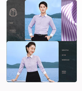 Camisa de <span class=keywords><strong>Trabajo</strong></span> de Manga Larga a Rayas, Ajustada, de Algodón Transpirable, Unisex, para Jóvenes en el Sector de Seguros <span class=keywords><strong>y</strong></span> Bienes Raíces - Product Image 3