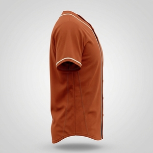 Maillot de baseball personnalisé à col en V, boutonné, uniforme d'équipe, impression nom et numéro, vêtements de sport, maillots de softball et de baseball, logo en twill. - Product Image 3