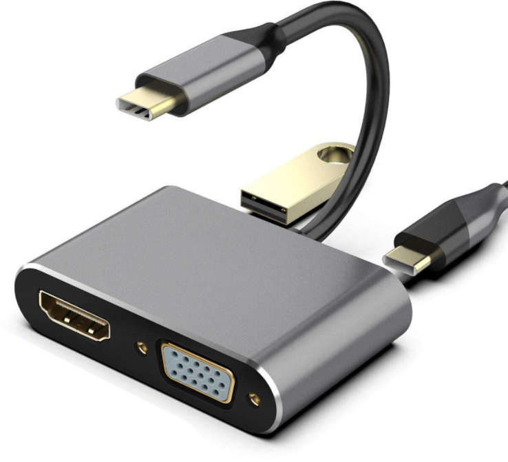 Премиум 4 в 1 USB 3,1 Тип C до 4K HD + VGA + USB3.0 + PD порт USB C адаптер конвертер для MacBook с CE