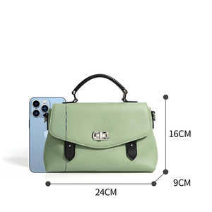 Borsa a Tracolla Vintage in Vera Pelle, Piccola Borsa a Mano con Texture Lychee, Logo Personalizzato, <span class=keywords><strong>Basso</strong></span> MOQ, Borsa Messenger con Manico Superiore per Donne - Product Image 5