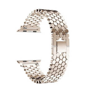 Bracelet en nid d'abeille doré en acier inoxydable pour femme pour <span class=keywords><strong>Apple</strong></span> <span class=keywords><strong>Watch</strong></span> Band 38 40 <span class=keywords><strong>41</strong></span> <span class=keywords><strong>Mm</strong></span> pour Iwatch Ultra 2 Se 9 8 <span class=keywords><strong>7</strong></span> 6 Bracelet - Product Image 5